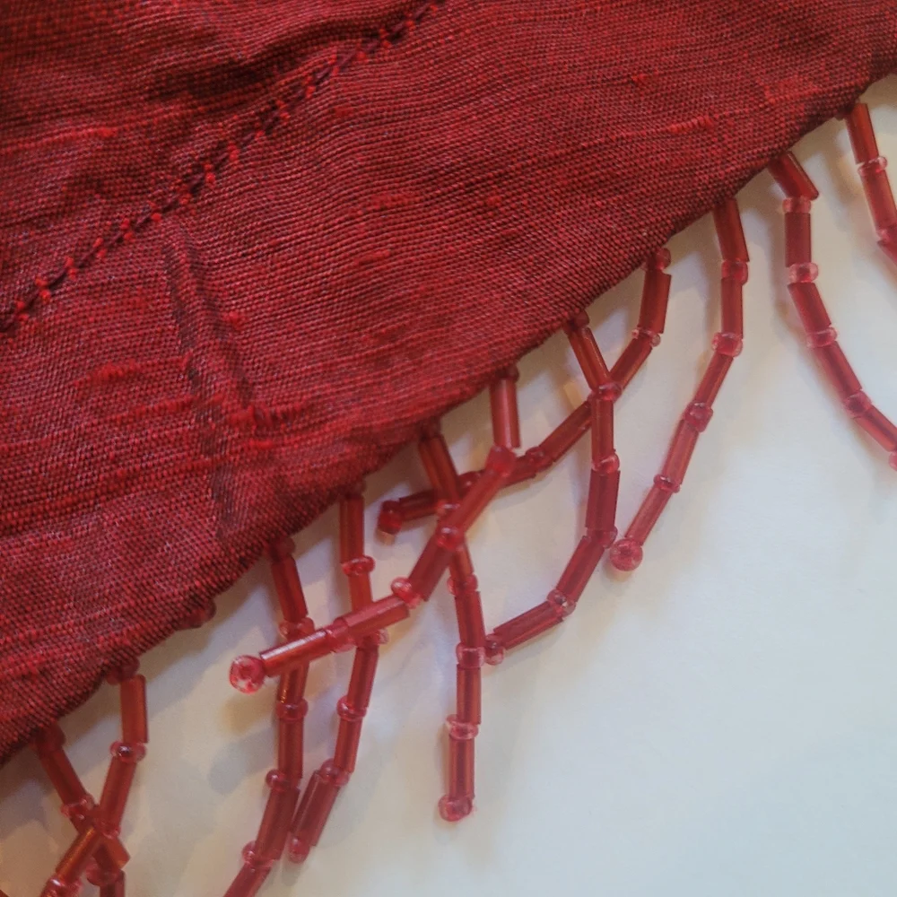 Dupuoni Silk Bead Tassled Window Valance/Curtain Topper
